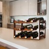IWNTWY Wine Rack, 12 Bottles 3-Tier Free Standing Wine Racks,