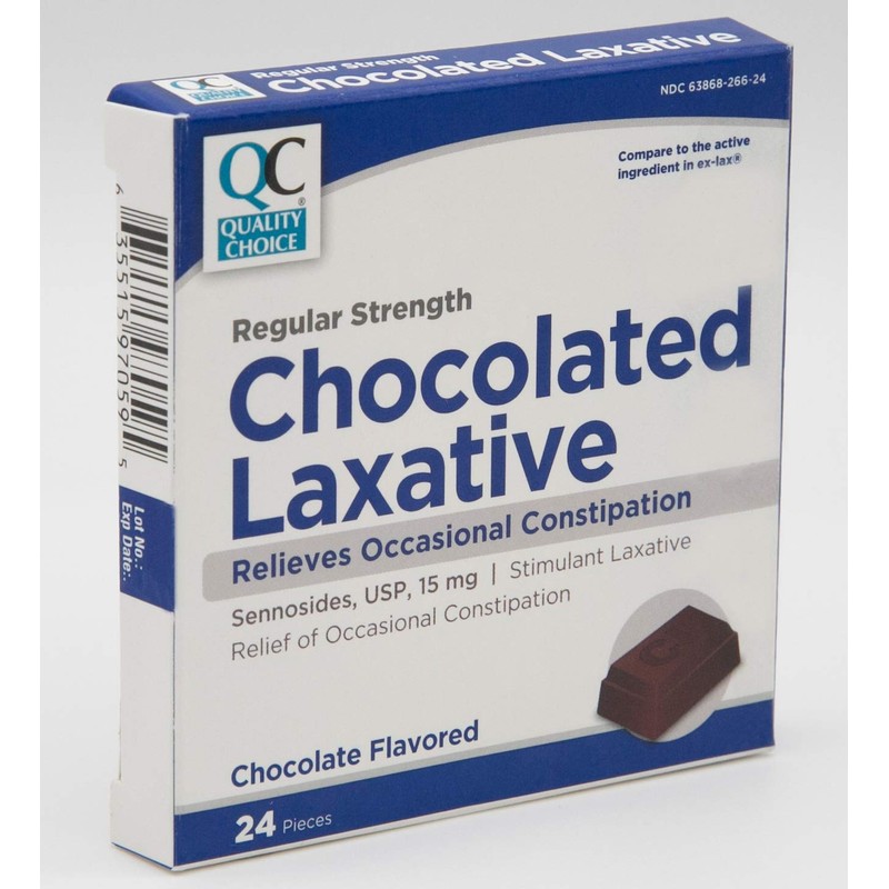 Quality Choice Regular Strength Chocolate Laxative 24 Count Each (6)