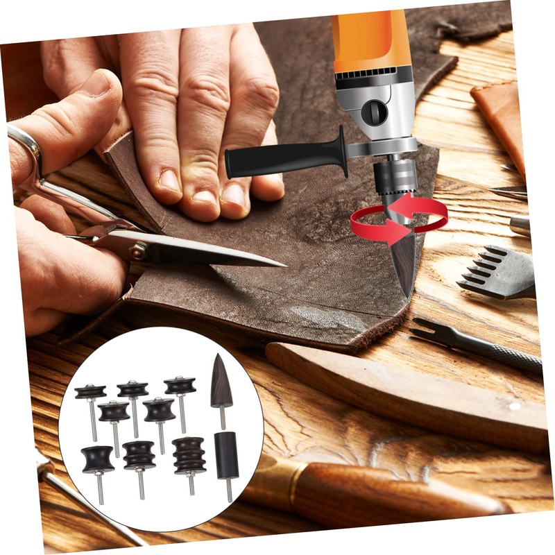 Operitacx 10pcs Leather Burnisher Tool Kit Ebony Polished Leather for