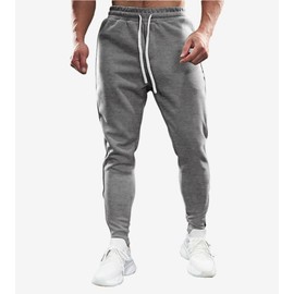 Fioboc Mens Joggers Weekend Performance Zip Ankle Jogger for Men Sweatpants with Zipper Pockets Athletic Pants, Charcoal Grey 2XL