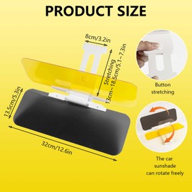 Car Sun Shade Extender, Anti-Glare Visor Extension for Windshield, UV Protection, Easy Installation, Acrylic and ABS Material, Ideal for Clear Vision and Eye Protection