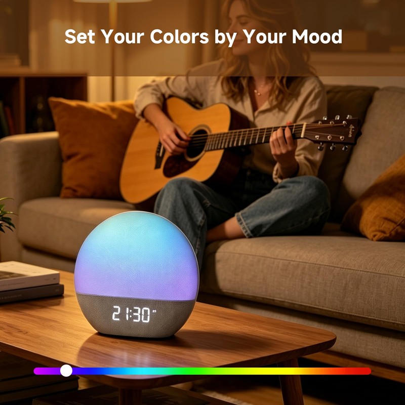 Sunrise Alarm Clock with Radio, White Noise Machine, Wake Up