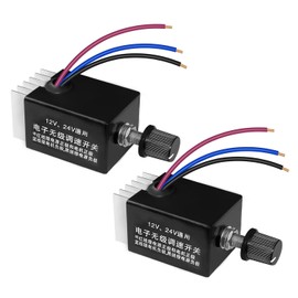 DC Motor Speed Controller Universal DC 12V 24V 10A Electronic Stepless Speed Regulator Switch for Car Truck Fan Heater Control. 2-Pack