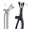 2M Black Cable Wrap Wrap Cable Cover Flexible Cable Organizer