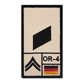 Café Viereck ® Corporal Bundeswehr Rank Patch with Rank - Embroidered with Velcro - 9.8 cm x 5.6 cm (Sand Left)
