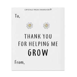 Philip Jones Thank You For Helping Me Grow Daisy Earrings Created with Zircondia® Crystals