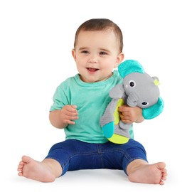 Bright Starts Snuggle & Teethe Plush Teether Toy - Elephant or Giraffe Assorted (1pc, Style May Vary), Ages Newborn+