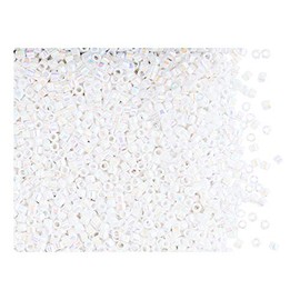 10g Delica Glass Beads 11/0 Japanese Miyuki White Pearl AB (Opaque Rainbow White)