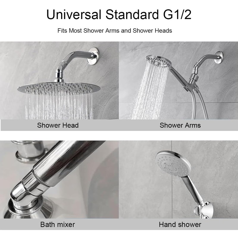 WeddHuis Hand Shower Adapter, Rain Shower Head Adapter, Movable Shower