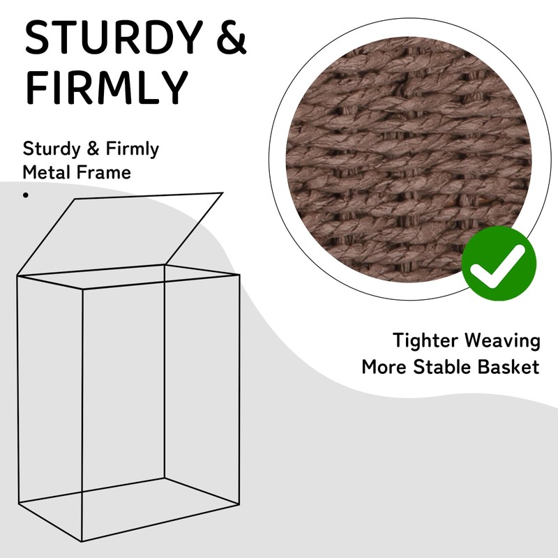 OIAHOMY Laundry Hamper with Lid, 23.8 Gal (90L) Wicker Hamper
