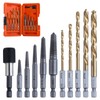 LEONTOOL 11Pcs Easy Out Screw Extractor Set, Titanium Coating Left