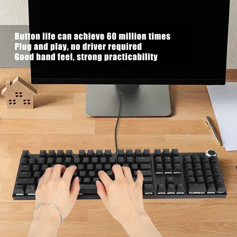 Mechanical Keyboard Wired Gaming Support Backlight Green Axis Keyboard with