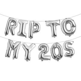 Rip to My 20s 30s Balloons Rip Twenties Thirties Balloons Birthday Decoration 30 40 Birthday Gift Death to My 30s Banner Funeral for My Youth 40th Birthday Decoration (RIP TO MY 20S Silver)