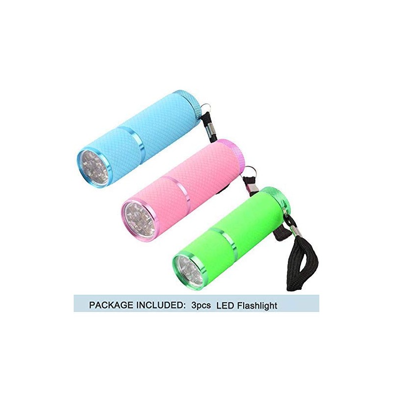 Coolrunner 3pcs LED Flashlight, Small Glow Flashlights with 9 LED