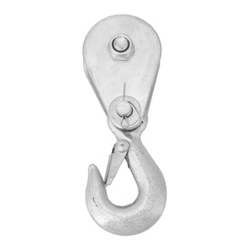1Pcs High Strength Steel Hook Snatch Block Single Wheel Lifting Rope Pulley Block(0.5 tons)