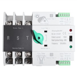 shengbowi 3P Dual Power Automatic Transfer Switch 100A AC220V Switch Silver Contacts Backup Power Supply Switch Millisecond Circuit Fast Controller