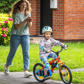 BOSONER Knee Pads, Children's Inline Skates, Knee and Elbow Pads, Protective Equipment, Knee Pads, Skateboard (17# Blue Dot, S (3-7 Years))