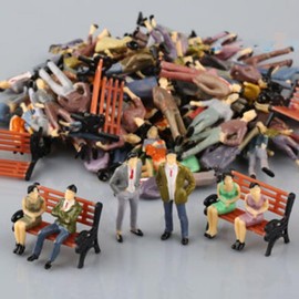 Pack of 50 Mini Person Figures, 1:50 Figures, Model Making Figures, Hand-Painted Tiny Passengers Statue, Sand Table Model People for Miniature Scenes Sitting Standing Model People Passenger Figures +