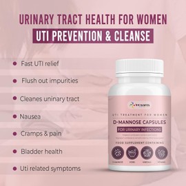 HOMACIA Quality That You love D-Mannose Capsules | Bladder Control & Urinary Tract Infection Treatment | | UTI Treatment for Women | High Strength 2500 mg | UK Manufactured | 120 Caps