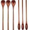 Wooden Coffee Spoons Long Handle Wooden Mixing Spoon Long Handle Wooden Teaspoon Handmade Wood Stirring Spoon for Kitchen Stirring (10)