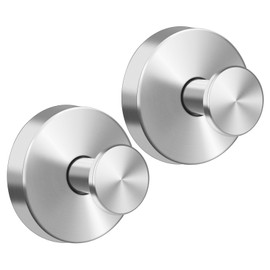 Suction Cup Hooks for Wreaths Holder Hanger on Glass Window Door, Heavy Duty Shower Towel Hook for Bathroom Stainless Steel, No Drill on Smooth Wall Glass Mirror Tile in Bedroom Kitchen (2, Silver)