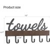 Dahey Small Towel Rack with 6 Hooks, Towel Holder Wall