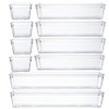 Backerysupply Clear Plastic Drawer Organizer Tray for Vanity Cabinet (Set