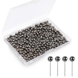 Shpucise 400Pcs World Map Push Pins Round Drawing Pins, Travel Map Small Thumb Tacks, Marking Pushpins for Cork Board Notice Bulletin Picture Photo Home Office School Craft DIY (Black Gold)