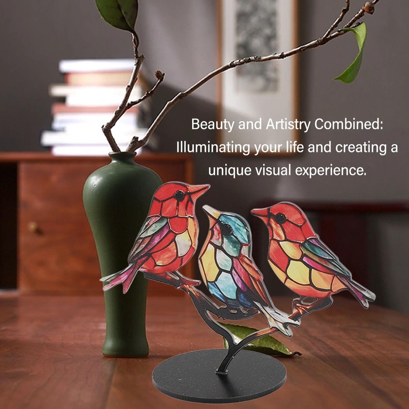 Birds On Branch Craft, Flat Bird Craft Statue for Home