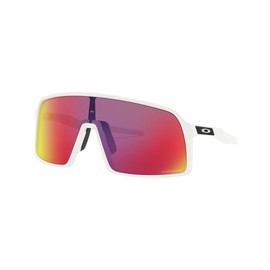 Oakley Men's OO9406 Sutro Polarized Shield Sunglasses, Matte White/Prizm Road, 37 mm