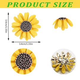 Pack of 6 Daisy Flower Brooch, Daisy Brooch Pin, Enamel Lapel Pin, Enamel Flower Brooch, for Party Gifts, Gifts for Women and Girls, Daily, resin