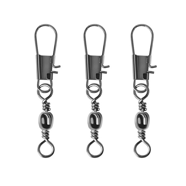 CRAZY SHARK 50pcs Swivels Snaps Stainless Steel Sarkan Sea Fishing