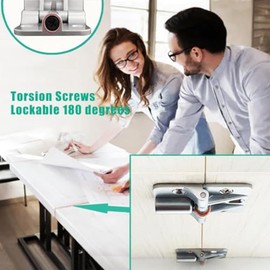 Comphic Adjustable 180 Degree Hinge, Locking Hinge Folding Hinge, Adjustable Door Hinge, Leaf Table Hinge, 4PCS Easy Install Easy to Use