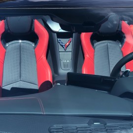 C8 Corvette Waterfall Wireless Phone Charging Bay Black Crossed Flag Emblem Size: 4.5" x 4.5" Fits: 2020 and Later