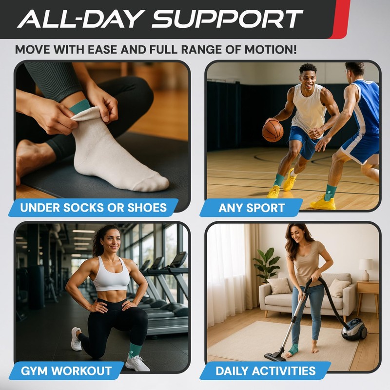 Sleeve Stars Ankle Brace Men & Women Support (Pair/M:10"-12"/Turquoise)
