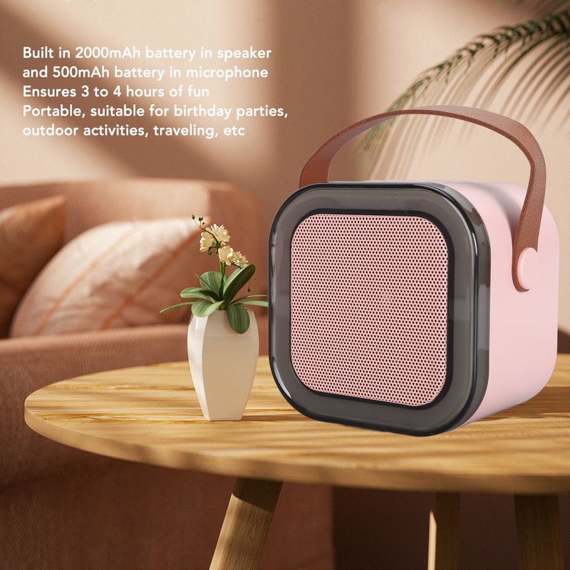 Portable Karaoke Machine LED Dynamic Light Small Bluetooth Speaker with