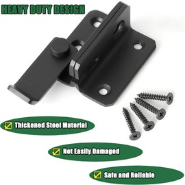 ZiYuya Folding Latch Gate Latch Security Latch Latch for Barn Cabinet Garden Bathroom Garage Window Sliding Door Shed Lock (Black - Open Right, L 62x56mm)