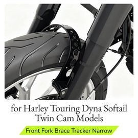 AC-MTORC Black Front Fork Brace Tracker Narrow for Harley Sportster Dyna XL FXD FXR 1988-2017