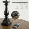 BOBOMOMO 27" Farmhouse Table Lamp Set of 2 with USB