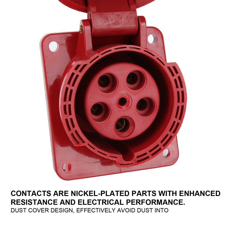 380415V 63A Industrial Connector 3P+N+E 5 Pin Oblique Plug IP67