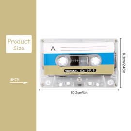 Luckious 3Pcs Blank Cassette Tapes - Standard 60 Minutes Magnetic Audio Tape for Blank Tape Players, 2301-27A