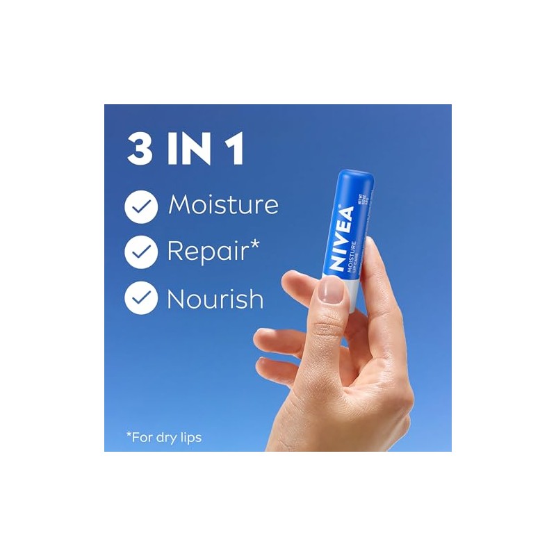 NIVEA Moisture Lip Care - Unisex Intensively Moisturizing Balm -