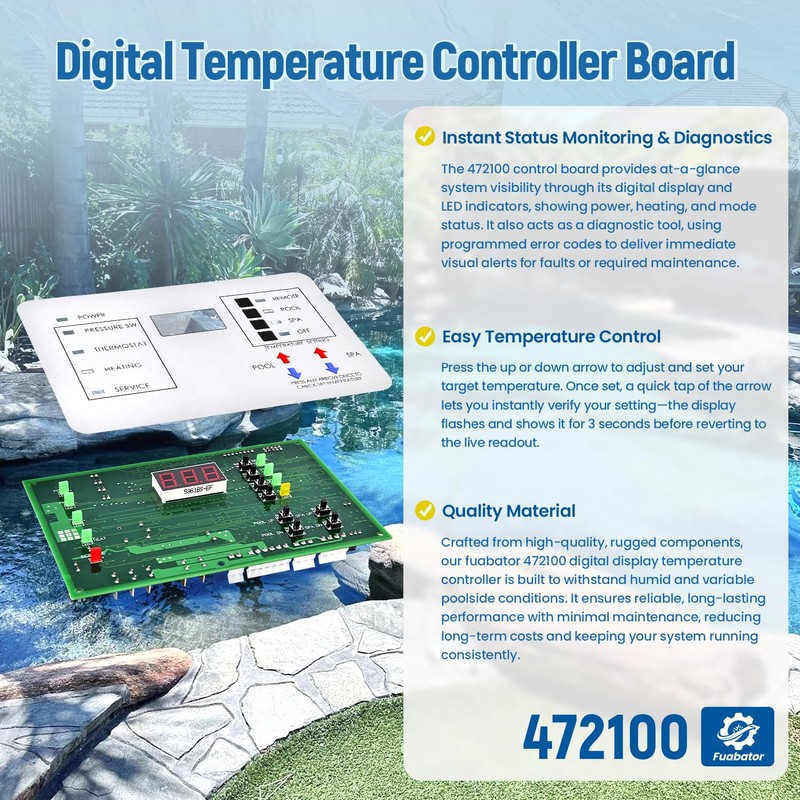 Fuabator 472100 Digital Temperature Controller Assembly with a New Keypad