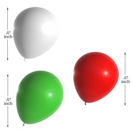 White Red Green Balloons 10 Inch Happy Birthday Balloons for Birthday Party Baby Shower Engagement Anniversary Red White Green Party Decoration 50 Pack