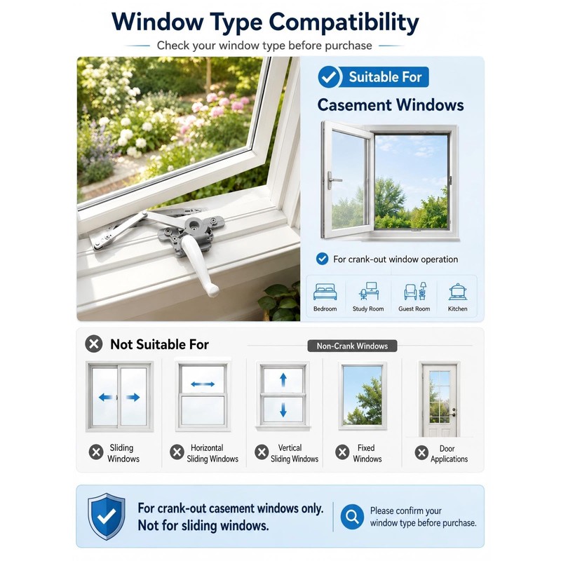 Ruigrit Casement Window Operator Split Arm, Non-Handed Compatible with Andersen