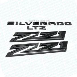 General Motors 2019-2023 Matte Black Silverado LTZ Z71 Emblem Nameplate Badge Kit OEM