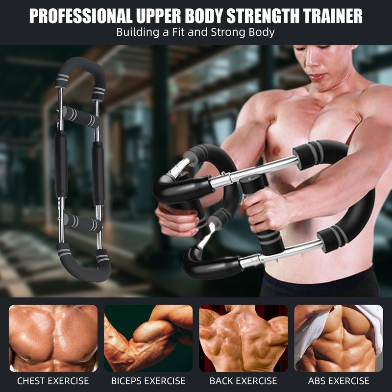 NOAOVO Arm Trainer, Adjustable Resistance Twister Arm Exerciser Chest Exerciser