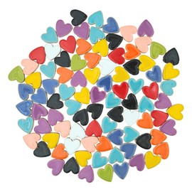 Yuvori Assorted Colors Mosaic Tiles 0.5kg - Ceramic Ideal for Crafts, Bathroom, Kitchen, Living Room, Garden and Outdoor Decoration (Heart Shape)