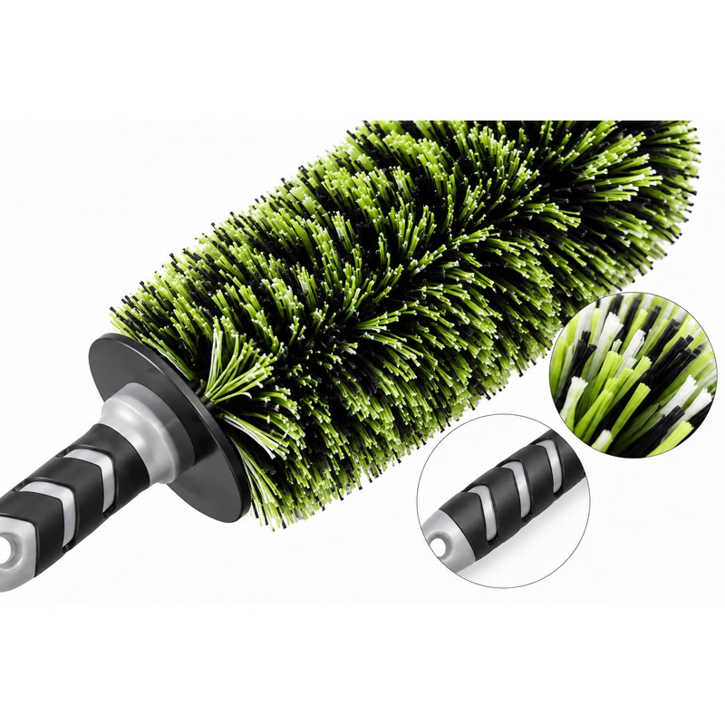 Wheel Barrel Brush for Car Cleaning, 18.5" Soft Bristle Wheel