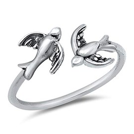 Wholesale Open Double Bird Animal Ring New .925 Sterling Silver Band Size 4